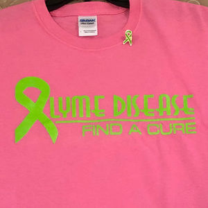 Lyme Disease Shirt (L) & Lyme Awareness Lapel Pin